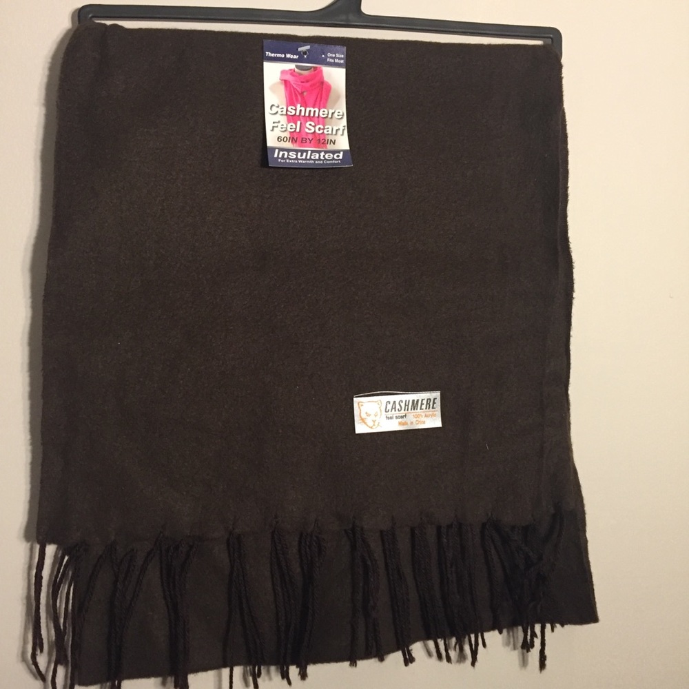 Brown scarf new 60” x 12”